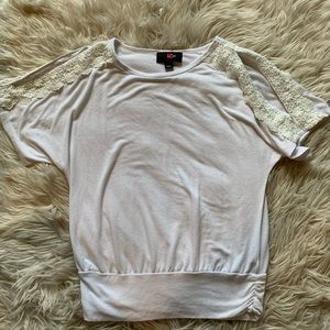 White open shoulder blouse